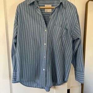 Abercrombie & Fitch Oversized Blue Striped Shirt